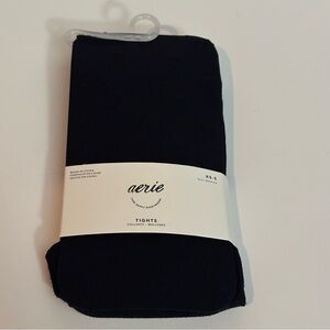 Aerie Womans XS-S Black Basic Tights With Bow Accents - Preppy Holiday - NEW